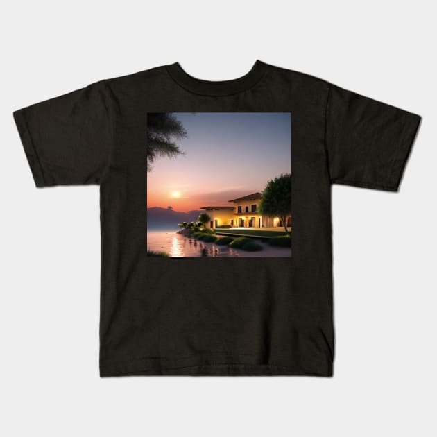 Casa italiana en la playa Kids T-Shirt by Enryhg69